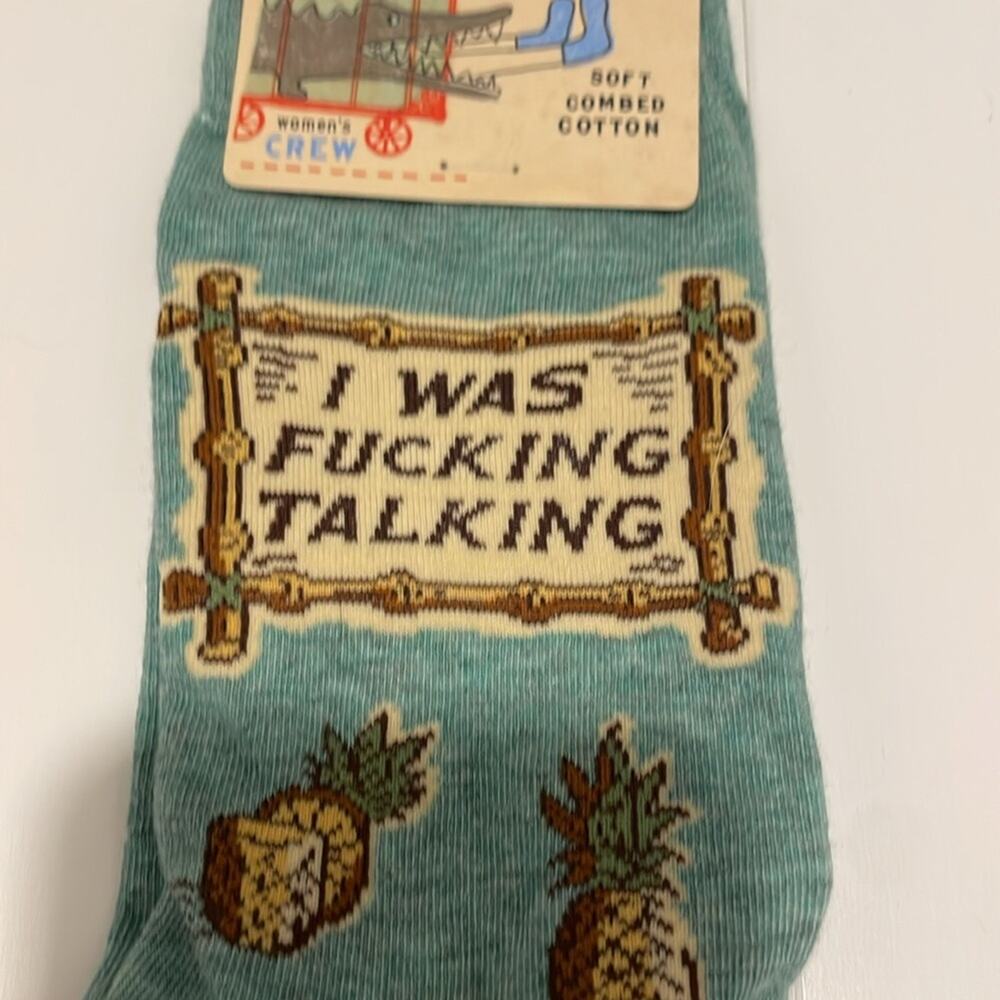Blue Q Brand Socks NWT I was F*cking Talking Women's 5-10 Cotton Crew Socks - Picture 4 of 5